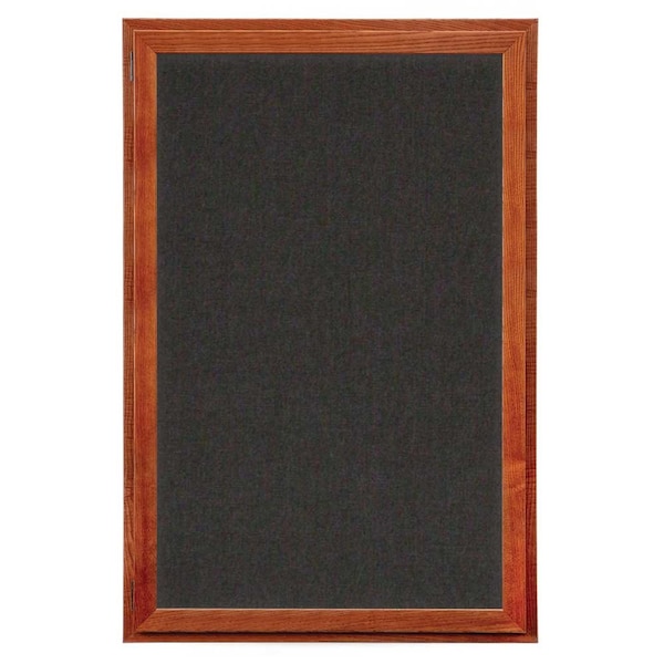 Indoor Enclosed Combo Board, 72"x36", Satin Frame/Blue & Black
